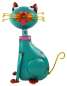 Preview: Wunderschöne Katze in türkis - Höhe ca. 32,5 cm